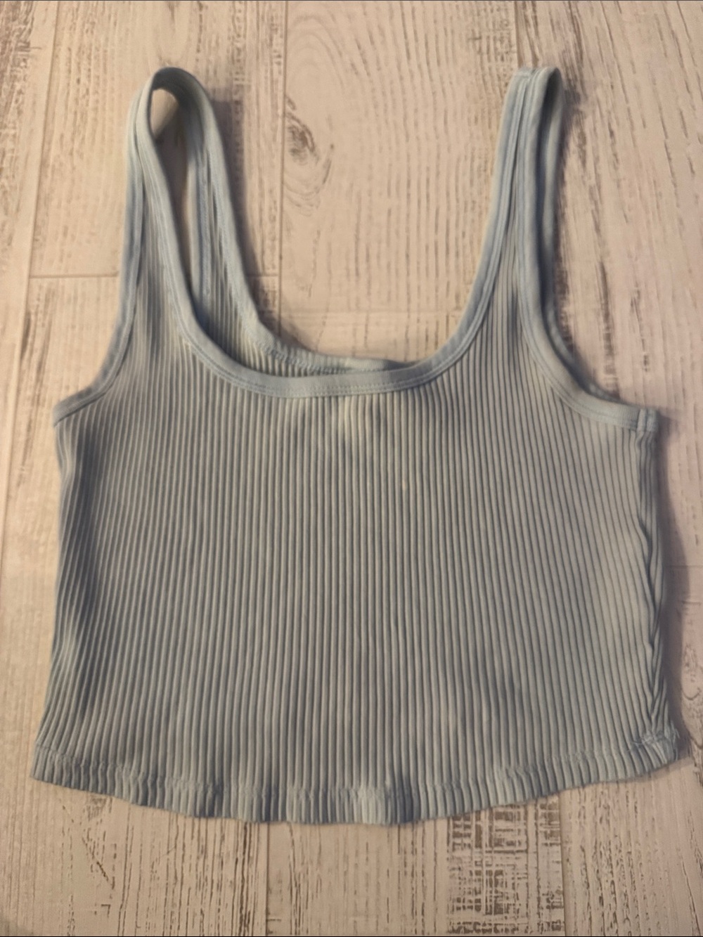 Old Navy Ribbed Scoop Crop Tank - Light Blue